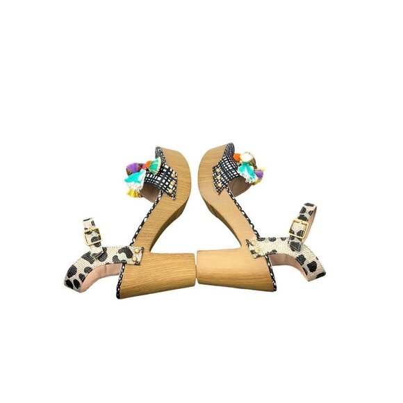 Betsey Johnson  womens shoes wood soles block heel size 7 - Picture 6 of 7